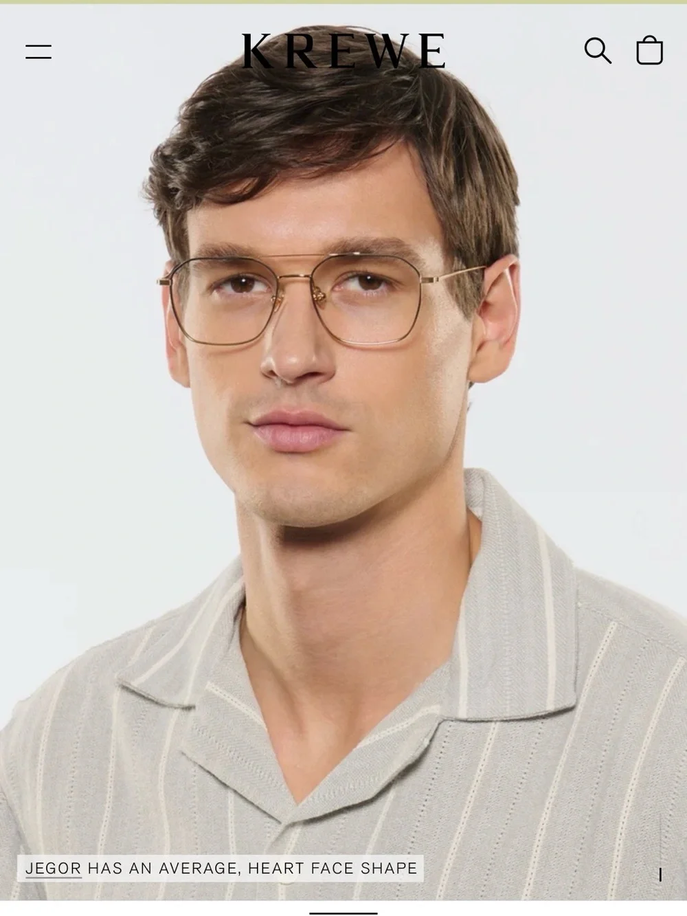 KREWE BERM Gold Metal Geometric Women's Eyeglass Frames